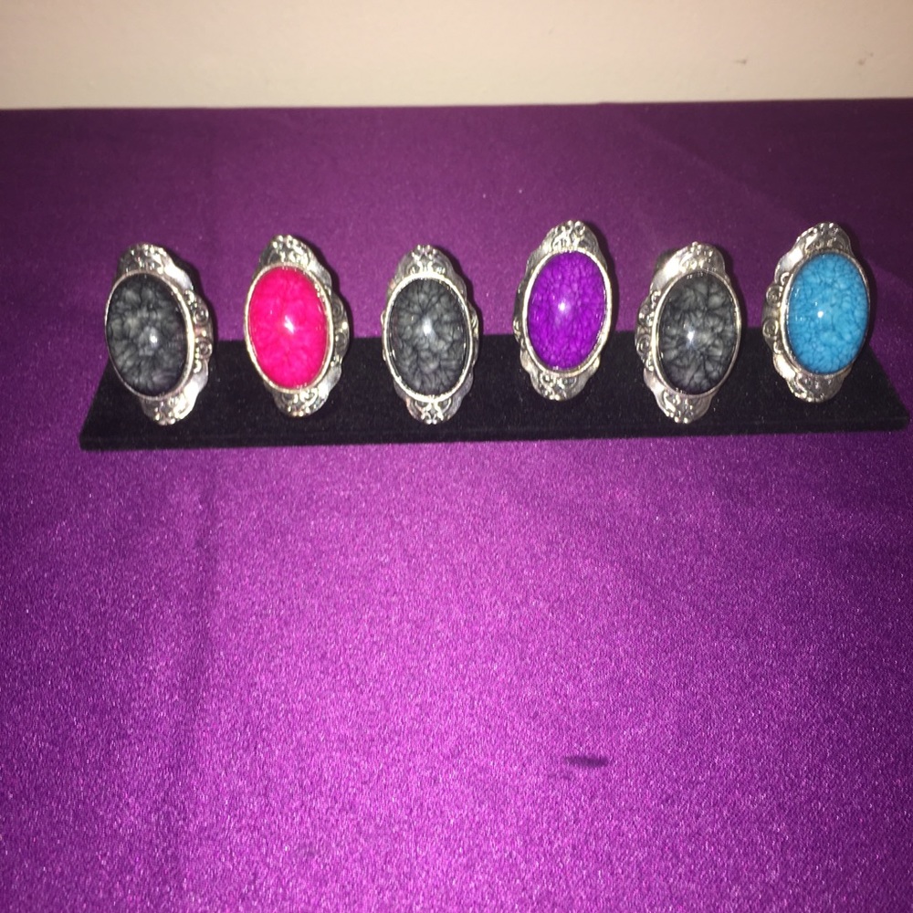 Wholesale Natural Stone Rings Lot